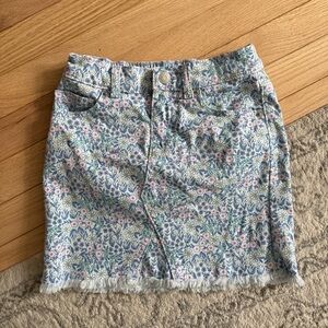 Cat & Jack Blue and Pink Floral denim Skirt
